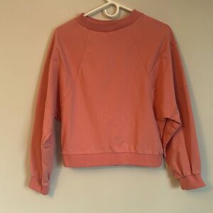 Merokeety Oversized Drop Sleeve Sweatshirt Pink Women’s S